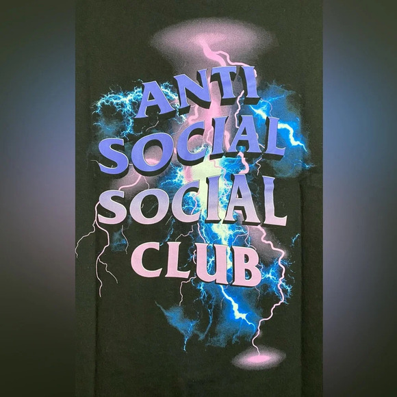 NWT ASSC Anti Social Social Club Bolt From The Blue Black Shirt Size Small - Picture 3 of 8
